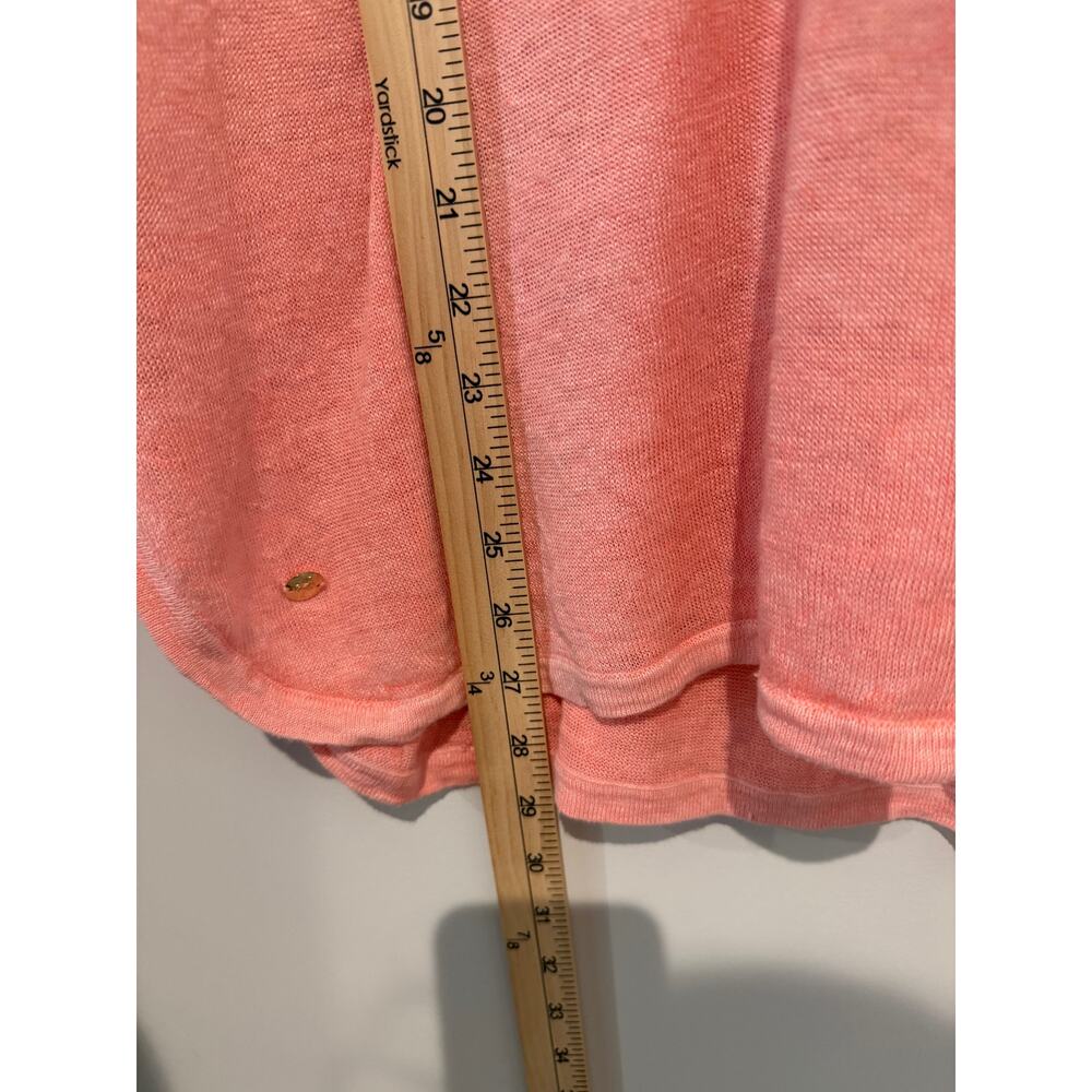 Lilly Pulitzer 100% LINEN Sanford Top Coral V Neck Relaxed Coverup L/XL FLAW - Picture 10 of 11